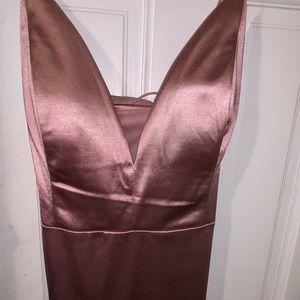 MAUVE PINK FITTED MIDI DRESS